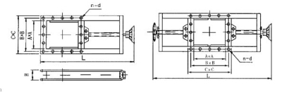 SLVD s-0.1 Manual One-way Plate Gate Valve, Manual Two-way Plate Gate Valve